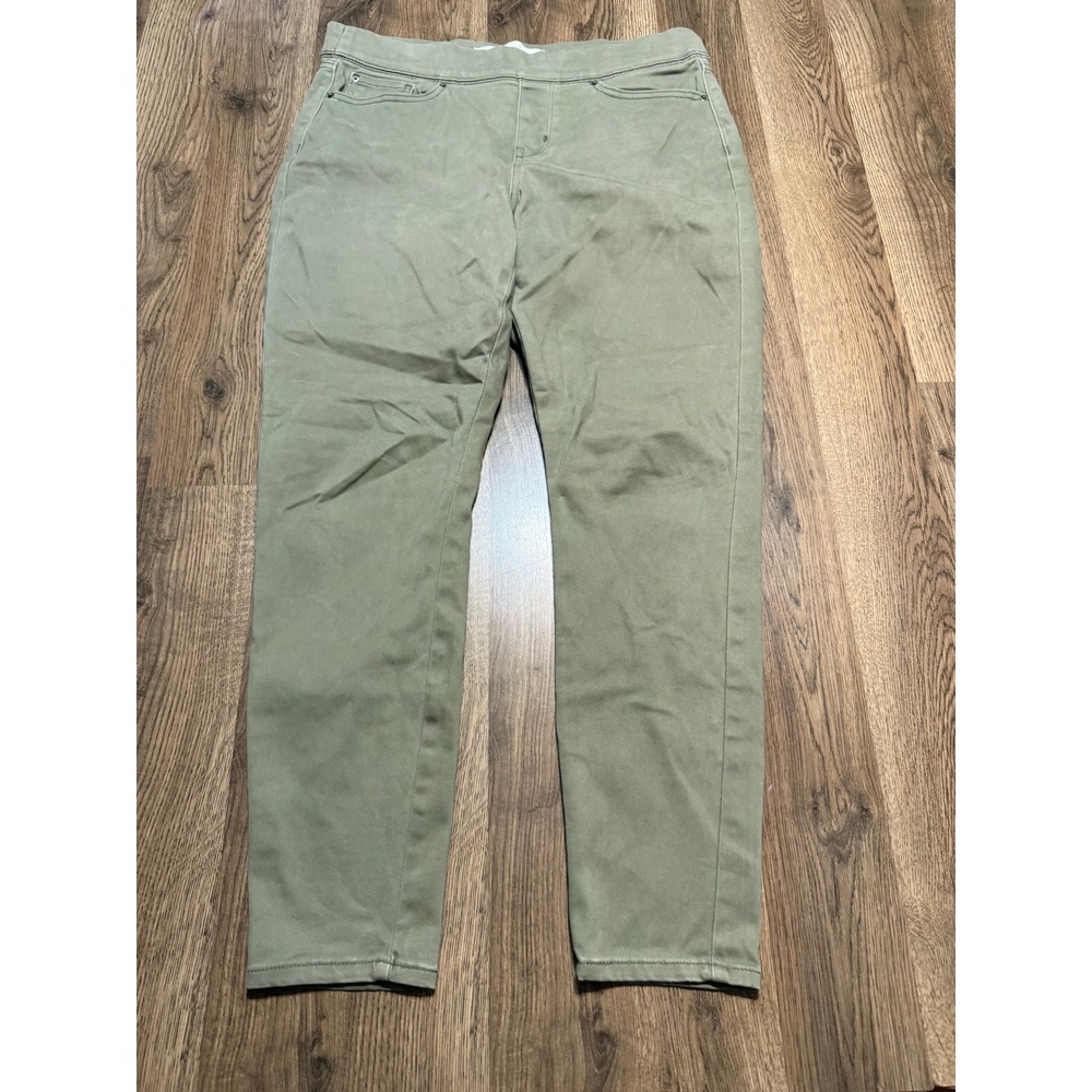Signature Levi Strauss Pull-On Skinny Women 14M Olive Green Adult Shaping